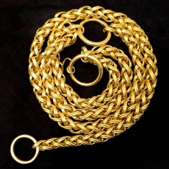 Vintage Runway Gold Double Rope Adjustable Chain Belt